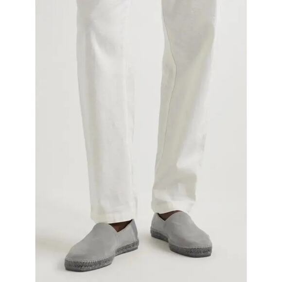 Tom Ford Mens Gray Suede Solid Round Toe Slip On Barnes Espadrilles Shoes Size 9 - Picture 1 of 11